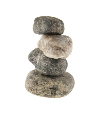 Beyaz arkaplanda izole taş