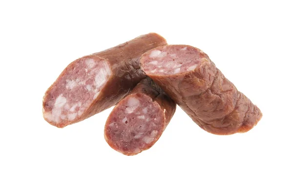 Saucisse isolée sur fond blanc — Photo