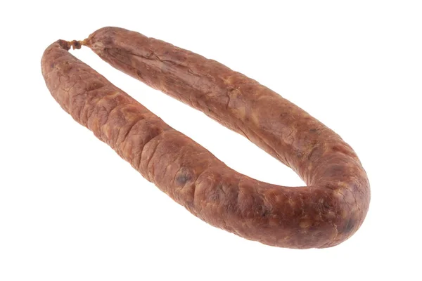 Saucisse isolée sur fond blanc — Photo