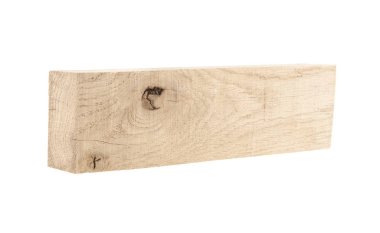 Beyaz bir arka plan üzerinde ahşap bar