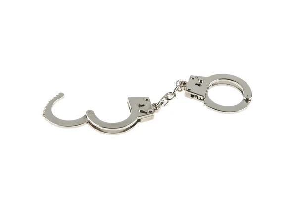 Залізні наручники ізольовані на білому тлі — стокове фото