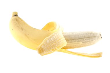 Beyaz arkaplanda izole edilmiş muz