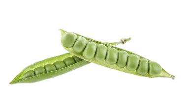 Beyaz arkaplanda izole bezelyeler