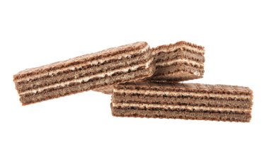 Beyaz arkaplanda izole edilmiş waffle 'lar