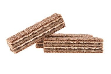 Beyaz arkaplanda izole edilmiş waffle 'lar