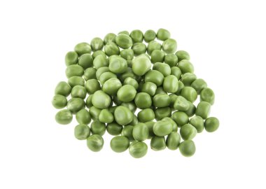 Beyaz arkaplanda izole bezelyeler