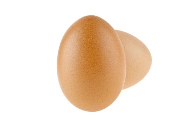 Beyaz arkaplanda izole edilmiş tavuk yumurtası