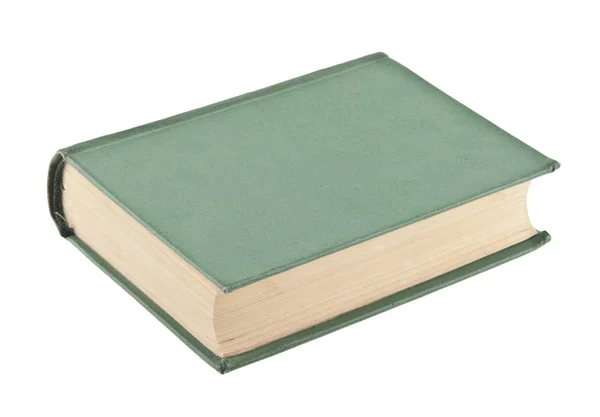 흰색 배경에 고립 된 오래 된 녹색 책 — 스톡 사진