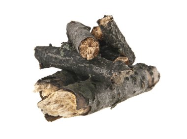 Beyaz arkaplanda yakacak odun