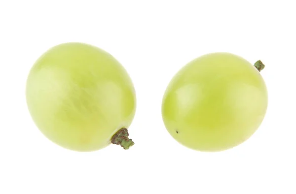 Zielone winogrona izolowane na białym tle — Zdjęcie stockowe