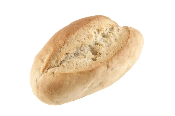 O pâine albă izolată pe fundal alb — Fotografie, imagine de stoc