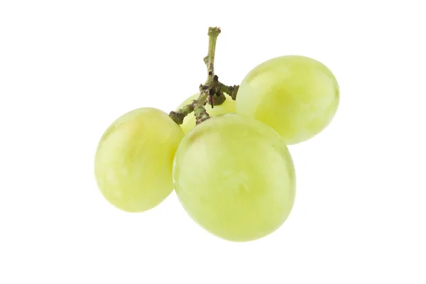 Grüne Trauben isoliert auf weißem Hintergrund — Stockfoto