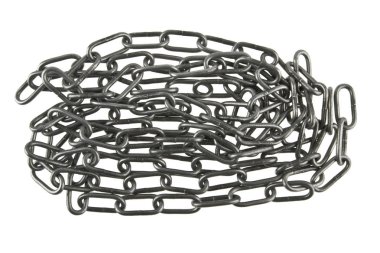 Metal zincir beyaz arkaplanda izole edildi