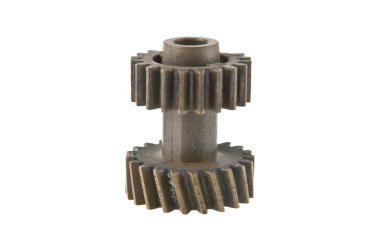 Beyaz arka plan üzerinde izole eski dişli