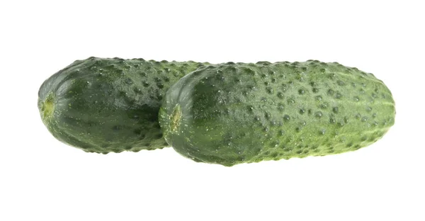 Beyaz Arkaplanda Taze Yeşil Salatalık Izole Edilmiş — Stok fotoğraf