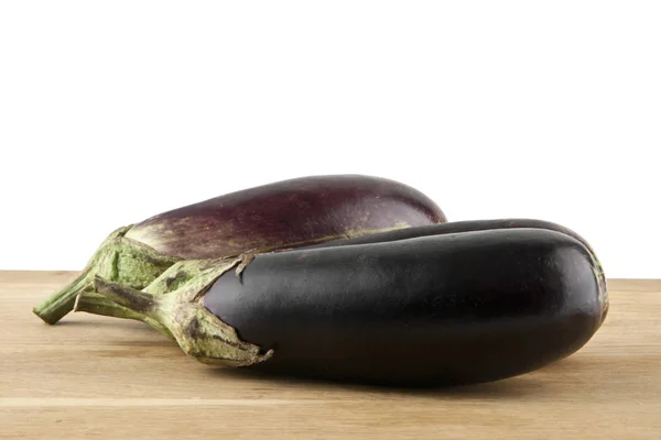Eggplant Cutting Board Isolated White Background — Stock Photo, Image