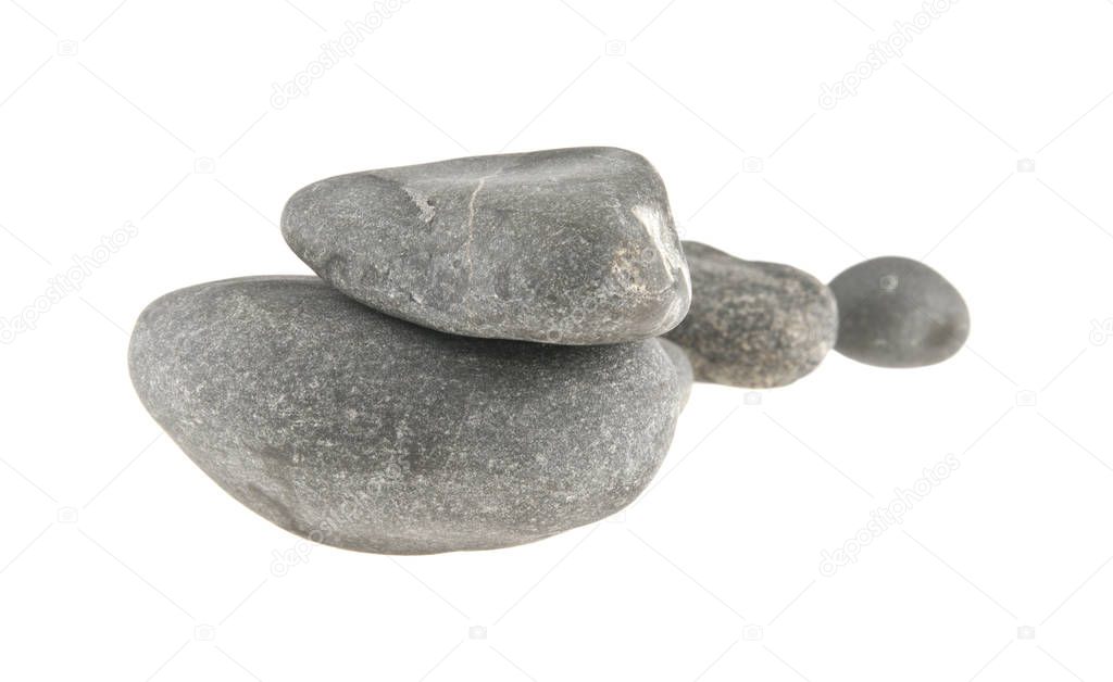 sea stones isolated on white background