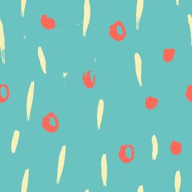 Sorunsuz soyut elle çizilmiş brushstroke şekiller doku desen. Basit modern geometrik sembol vektör yazdırma. Hippi tarzı.