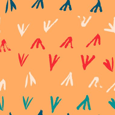 Sorunsuz soyut elle çizilmiş brushstroke şekiller doku desen. Basit modern geometrik sembol vektör yazdırma. Hippi tarzı.