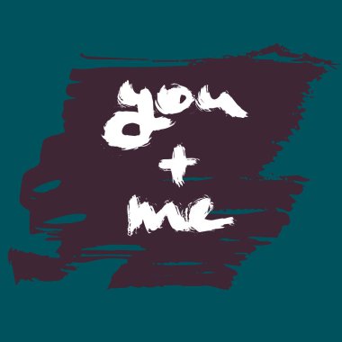 Mutlu Sevgililer günü kartı. El öğeleri fırça tarafından çekilmiş. Vektör çizim