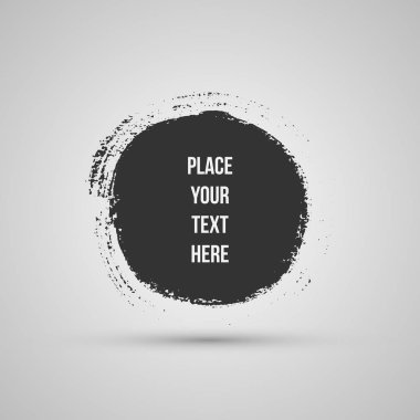 El daire şekli çekilmiş. Etiket, logo tasarım öğesi. Fırça soyut dalga. Vektör çizim.