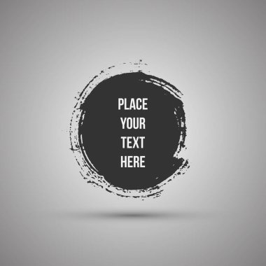 El daire şekli çekilmiş. Etiket, logo tasarım öğesi. Fırça soyut dalga. Vektör çizim.