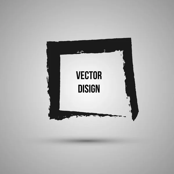 De vorm van de hand getrokken. Etiket, logo ontwerpelement. Abstract frame met borstel. Vectorillustratie. — Stockvector