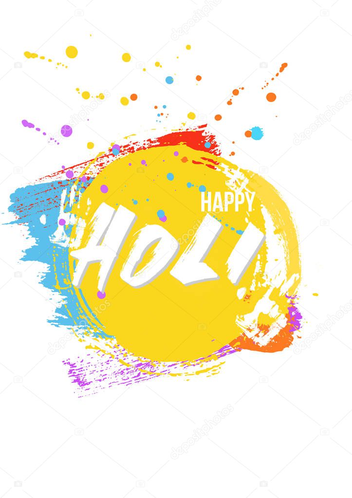 Creative Flyer, Banner or Pamphlet design for Indian Festival of Colours, Happy Holi celebration. Dirty artistic elements