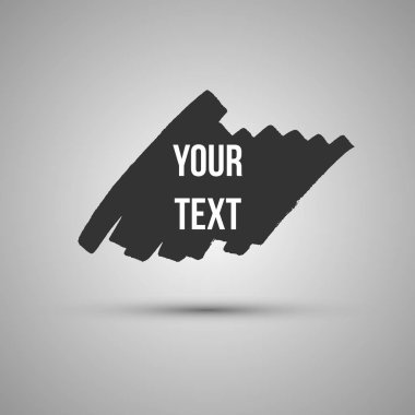 Elle çizilmiş şekil. Etiket, logo tasarım öğesi. Fırça soyut çerçeve. Vektör çizim.