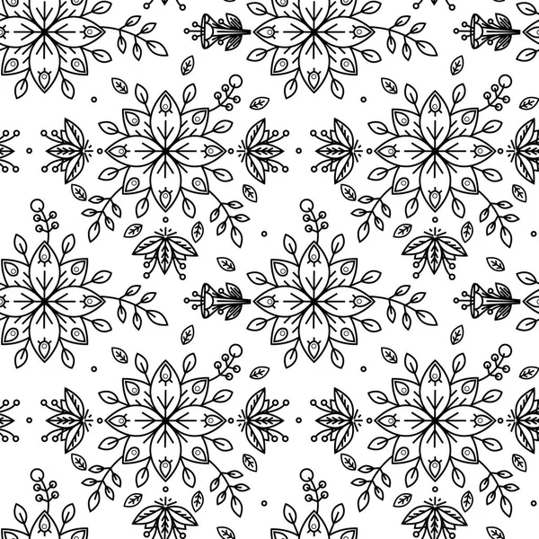 Anahat seamless modeli. Çiçek öğeleri. Minimalist tarzı basit doğrusal arka plan. Vektör çizim