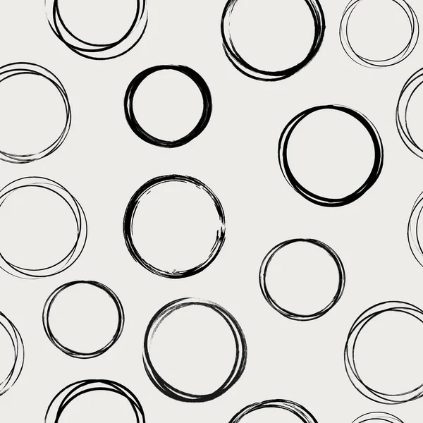 Απρόσκοπτη ασπρόμαυρο μοτίβο με αφηρημένα κύκλους — Διανυσματικό Αρχείο