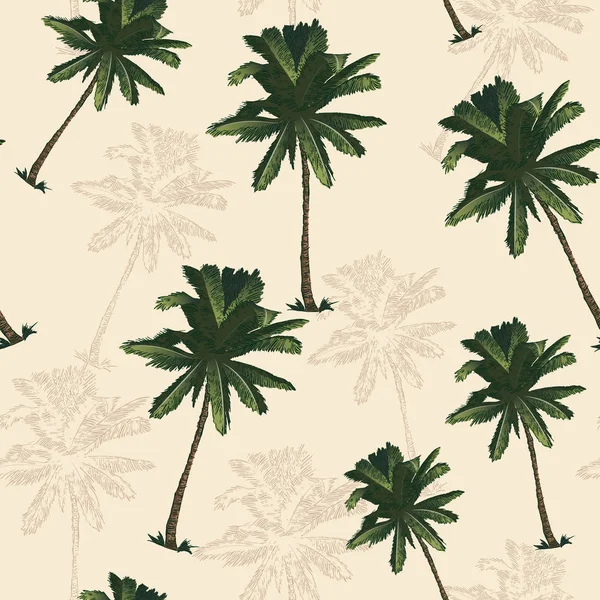 Паттерн пальмы бесшовный в простом стиле векторной иллюстрации — стоковый вектор
