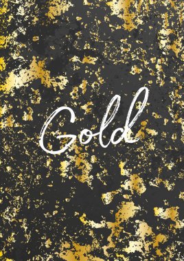 Altın doku. Altın öğeleri. Sıkıntılı etkisi. Şık modern arka plan dekorasyon. Vektör çizim