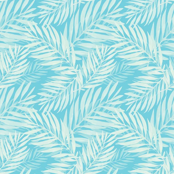 Tropikal palmiye desen bırakır. Soyut orman bitki örtüsü ile modaya uygun baskı tasarımı. Egzotik sorunsuz arka plan. Vektör çizim