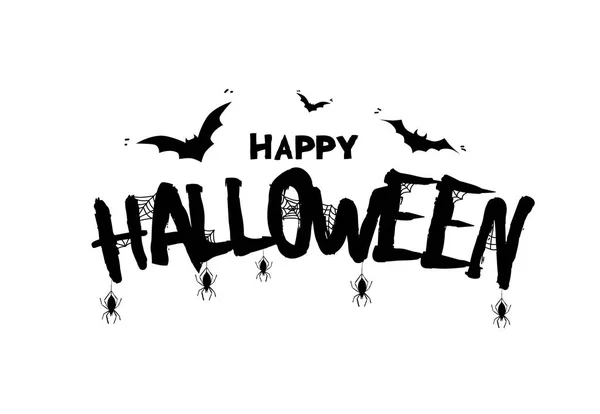 Feliz Halloween. Ilustración vectorial con murciélagos y arañas. Truco o trato . — Archivo Imágenes Vectoriales