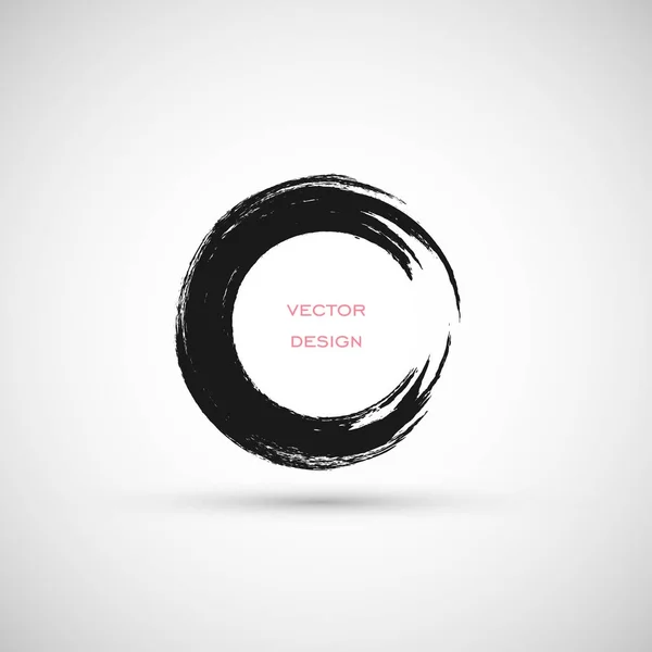 Ручной рисунок круга. Этикетка, элемент дизайна логотипа, рамка. Кисть абстрактной волны. Векторная иллюстрация . — стоковый вектор