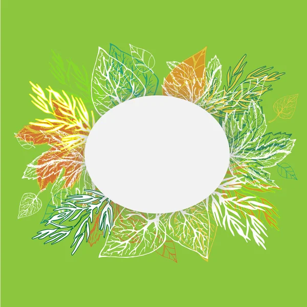 Herbst Hintergrund mit Elementen von Gras und Blättern. handgezeichnete Elemente für Ihr Design. Vektorillustration — Stockvektor