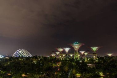 Singapur. Körfez kenarındaki bahçeler