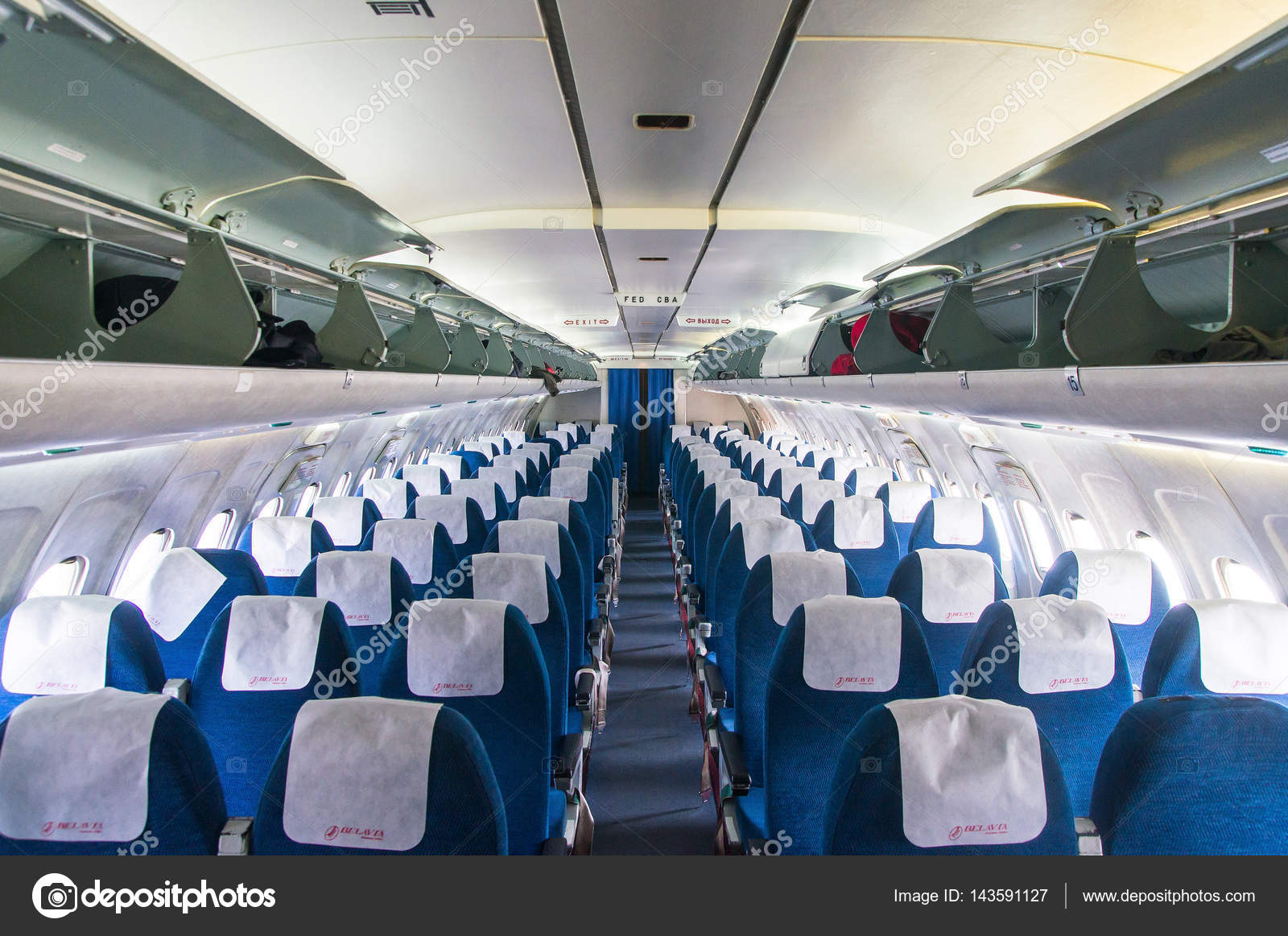 Pkw Sitze Interieur Des Salons Des Flugzeugs Tu 154 Belavia