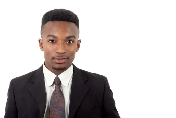 Joven retrato de hombre de negocios sobre fondo blanco — Foto de Stock