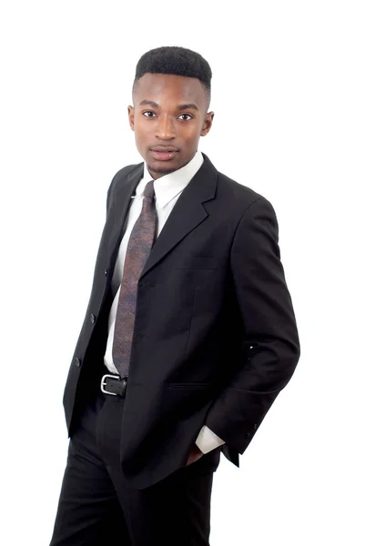 Üzletember, fehér háttér, öltöny és a nyakkendő srác — Stock Fotó