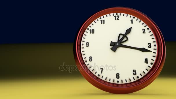 Grand autour de la boucle d'horloge temps de pointe Illustration 3D — Video