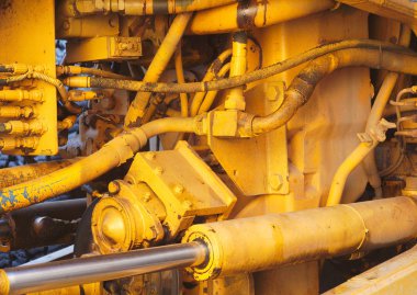 Sarı motor motor makine Ekskavatör Hidrolik Traktör araç portre