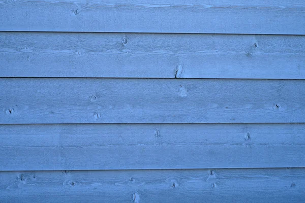 Blue planks wood wall horizontal lines texture background — Stock Photo, Image