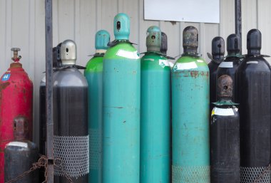 boş tankları propan oksijen azot kimyasal gaz şişeleri