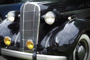 eski siyah bir araba araç modeli retro tarzı antika otomobil açık krom