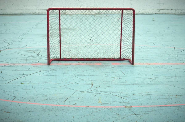 Nobody playing hockey goal empty aspiration success — Stock Photo, Image