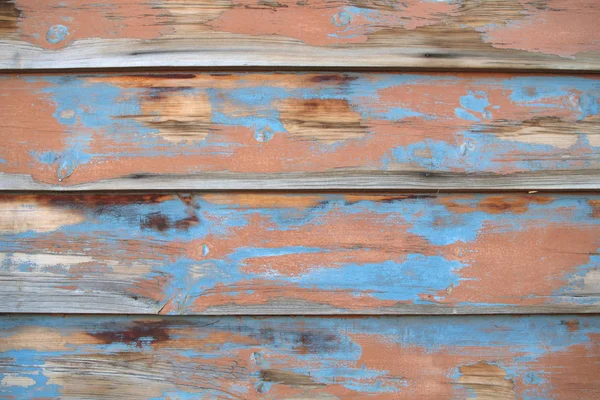 Old painted wood texture peeling grunge surface background — Stock Photo, Image