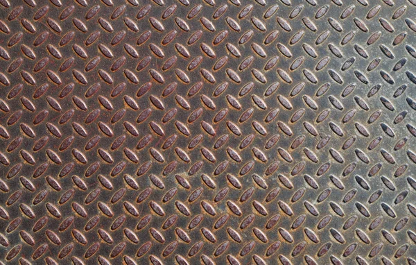 Diamantmuster Metall Rost Textur Schwermetall Diamantplatte — Stockfoto