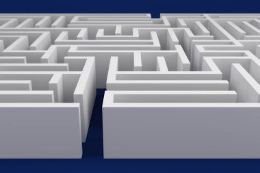 Labirent işi karmaşık oyun konsepti 3 boyutlu illüstrasyon